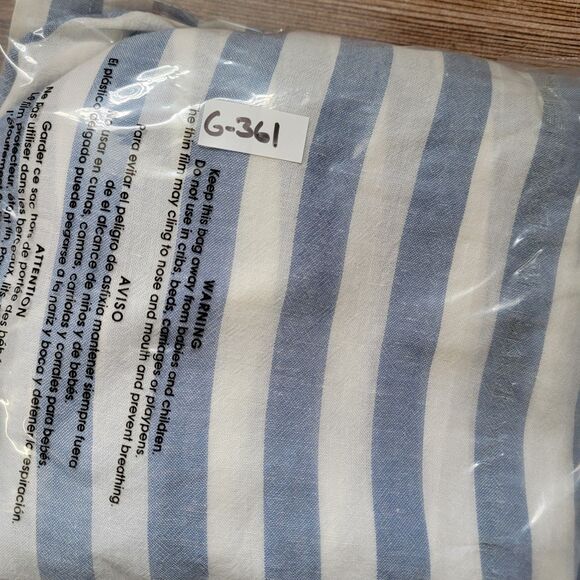 Marine Layer Womens S Linen Cabana Stripe Simone Button Front Dress Blue/White - Picture 9 of 9